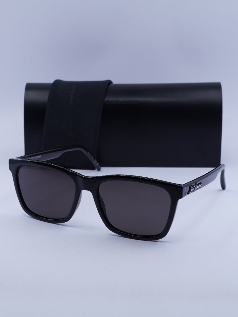 Saint Laurent SL318 001 Rectangle Sunglasses - Black / Grey